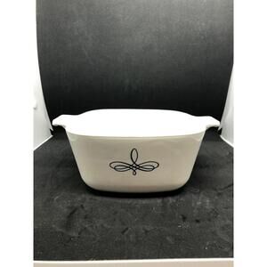 VTG Corning Ware P-1 3/4-B  Quart Trefoil Black Scroll Casserole No Lid 2 Avail